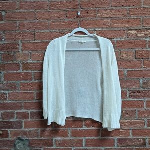 Eileen Fisher white/cream cardigan woven material- EUC beautiful!